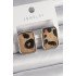 Brass Silver Color Leopard Pattern Square Model Women's Earrings