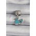 316L Steel Silver Color Dangle Blue Whale Model Nomination Charm