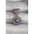 316L Steel Silver Color Dangle Zircon Stone Eye Model Evil Eye Bead Detail Nomination Charm