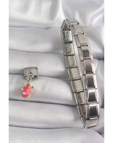 316L Steel Silver Color Dangle Dragon Fruit Model Nomination Charm