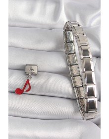 316L Steel Silver Color Red Note Model Nomination Charm