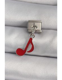 316L Steel Silver Color Red Note Model Nomination Charm
