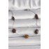 316L Steel Silver Color Chain Brown Natural Stone Model Women's Bracelet
