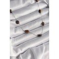 316L Steel Silver Color Chain Brown Natural Stone Model Women s Necklace