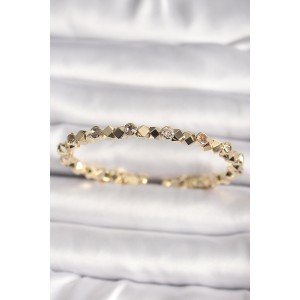 Brass Gold Color Zircon Stone Cube Dorica Model Women's Bracelet Brass Gold Color Zircon Stone Cube Dorica Model Women's Bracelet