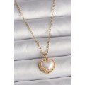 316L Steel Gold Color Chain 3D Pearl Heart Model Women s Necklace