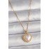 316L Steel Gold Color Chain 3D Pearl Heart Model Women's Necklace