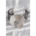 Black Marble Pattern Acrylic Plate Vintage Women s Bracelet