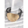 Black Marble Pattern Acrylic Plastic Gold Circle Plate Model Vintage Women s Bracelet