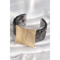 Black Marble Pattern Acrylic Plastic Gold Square Plate Model Vintage Women s Bracelet
