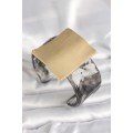 Black Marble Pattern Acrylic Plastic Gold Square Plate Model Vintage Women s Bracelet