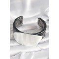 Black Marble Pattern Acrylic Plastic Silver Oval Plate Model Vintage Women s Bracelet