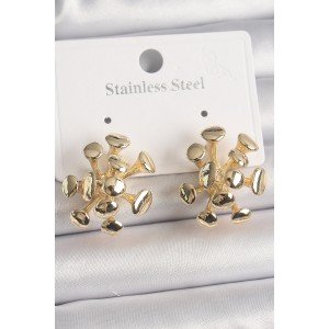 Brass Gold Color Virus Figure Model Women's Earrings Brass Gold Color Virus Figure Model Women's Earrings