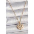 316L Steel Gold Color Chain Zircon Stone Heart Model Women s Necklace