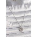 316L Steel Silver Color Chain Zircon Stone Heart Model Women s Necklace