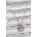 316L Steel Silver Color Chain Zircon Stone Heart Model Women s Necklace