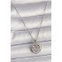 316L Steel Silver Color Chain Zircon Stone Heart Model Women's Necklace