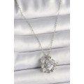 316L Steel Silver Color Chain Zircon Stone Heart Figure Rose Detail Women s Necklace