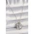 316L Steel Silver Color Chain Zircon Stone Heart Figure Rose Detail Women's Necklace