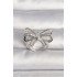 Brass Silver Color Adjustable Zircon Stone Ribbon Model Women's Ring