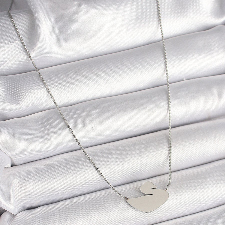 316L Steel Silver Color Chain Swan Model Women s Necklace