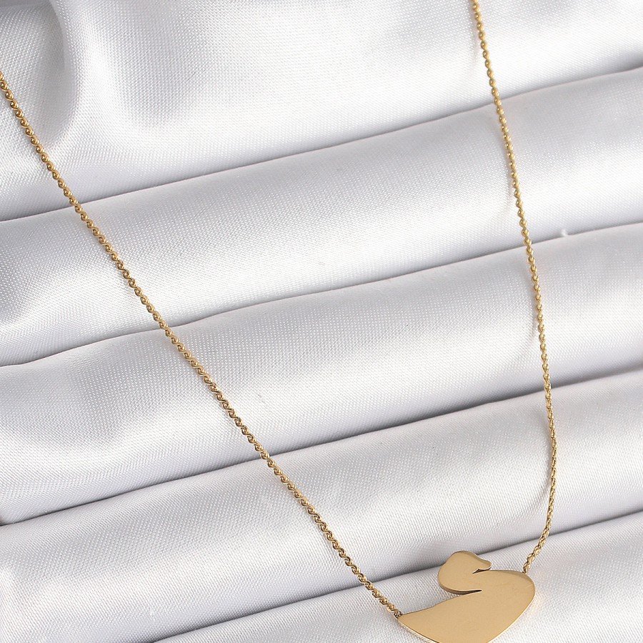 316L Steel Gold Color Chain Swan Model Women s Necklace