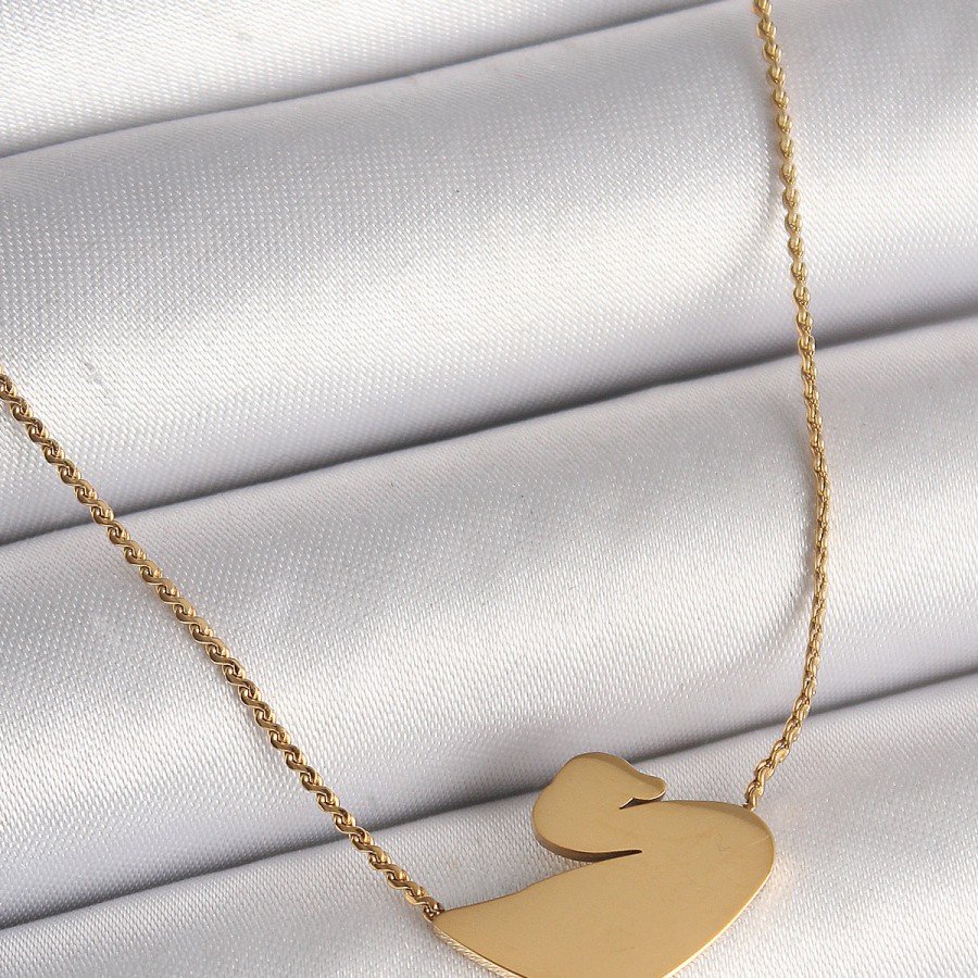 316L Steel Gold Color Chain Swan Model Women s Necklace