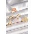 Brass Gold Color Pink Plastic Ring Model Circle Pink Enamel Snake Detail Set of 6 Women's Rings