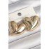 Brass Gold Color Bomb Heart Model Women's Earrings