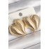 Brass Gold Color Embroidered Bomb Heart Model Women's Earrings