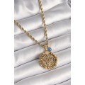316L Steel Gold Color Twist Chain Dorica Tree of Life Figure Evil Eye Bead Detail Women s Necklace 316L Steel Gold Color Twist Chain Dorica Tree of Life Figure Evil Eye Bead Detail Women s Necklace
