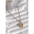 316L Steel Gold Color Twist Chain Dorica Tree of Life Figure Evil Eye Bead Detail Women s Necklace 316L Steel Gold Color Twist Chain Dorica Tree of Life Figure Evil Eye Bead Detail Women s Necklace