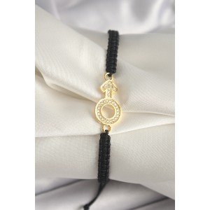 Brass Gold Color Zircon Stone Mars Figure Elevator Macrame Model Women's Bracelet