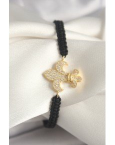 Brass Gold Color Zircon Stone Lily Figure Elevator Macrame Model Women's Bracelet Brass Gold Color Zircon Stone Lily Figure Elevator Macrame Model Women's Bracelet