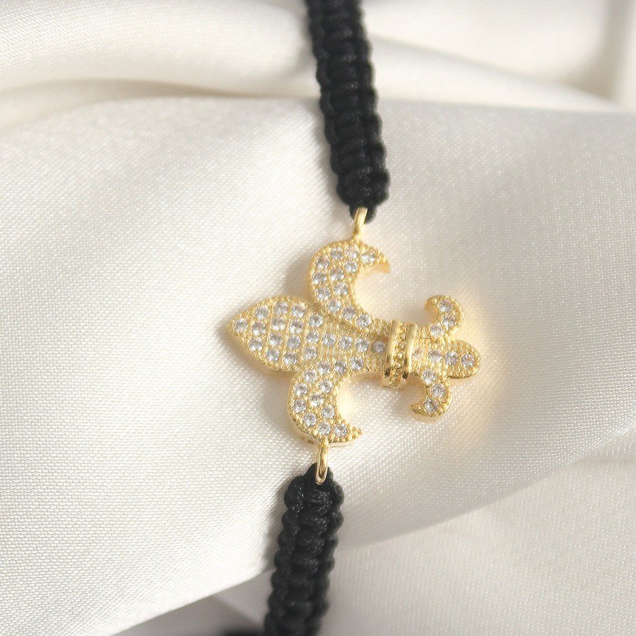 Brass Gold Color Zircon Stone Lily Figure Elevator Macrame Model Women s Bracelet Brass Gold Color Zircon Stone Lily Figure Elevator Macrame Model Women s Bracelet