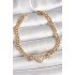 Brass Gold Color Zircon Stone Clover Figure Chain Model Women's Bracelet
