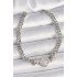Brass Silver Color Zircon Stone Clover Figure Chain Model Women's Bracelet