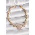Brass Gold Color Zircon Stone Clover Model Chain Women's Bracelet