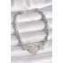 Brass Silver Color Zircon Stone Clover Model Chain Model Women's Bracelet