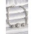 Brass Silver Color Zircon Stone Leopard Figure Chain Model Women's Bracelet