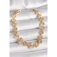 Brass Gold Color Zircon Stone Butterfly Model Chain Women's Bracelet