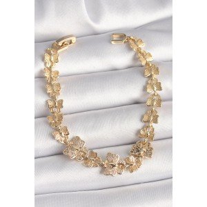 Brass Gold Color Zircon Stone Butterfly Model Chain Women's Bracelet