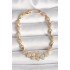 Brass Gold Color Zircon Stone Butterfly Figure Drop Chain Model Women's Bracelet