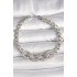 Brass Silver Color Zircon Stone Circle Chain Model Women's Bracelet