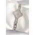 Brass Silver Color Zircon Stone Clover Model Women's Bracelet