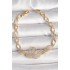 Brass Gold Color Zircon Stone Swan Figure Drop Chain Model Women's Bracelet