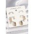 Brass Gold Color Zircon Stone Star Detailed Pearl Set of 7 Women's Earring Set
