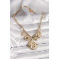 316L Steel Gold Color Moon Sun Figure Seashell Detail Women s Necklace