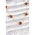 316L Steel Gold Color Chain Claret Red Clover Model Women s Necklace 316L Steel Gold Color Chain Claret Red Clover Model Women s Necklace
