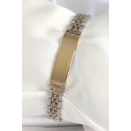 316L Steel Gold Silver Color Thick Chain Imprint Model Men's Bracelet